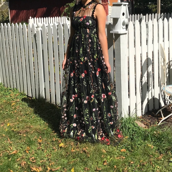 City Studio Dresses & Skirts - City Studio floral-embroidered formal maxi dress